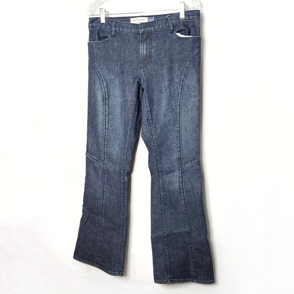 Vintage Gap Y2K 2001 Flare Leg Denim Center Pleat Wide Jeans Size 10 - Picture 2 of 9